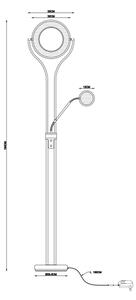 Globo 59038ND - LED димируема подова лампа EBRO 20W/230V + 4W матов хром