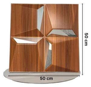 Reflectiva™ 3d Pvc огледален стенен панел 50 X 50 см - 8 броя, Дървесен ефект