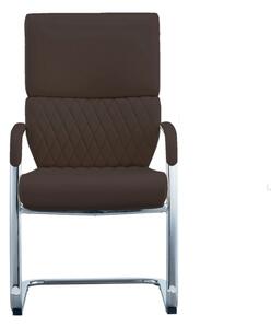 Посетителски стол RFG GRANDE M, екокожа, кафяв, 2 броя в комплект