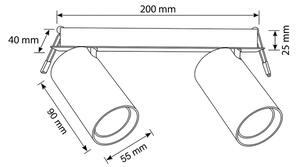 Brilagi - Вградено осветително тяло SELE 2xGU10/30W/230V черно