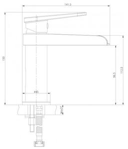 СМЕСИТЕЛ ЗА УМИВАЛНИК CASCADA 1192053GG