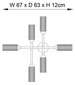 Endon 95045 - Полилей за повърхностен монтаж в баня NATORI 6xG9/3W/230V IP44 лъскав хром