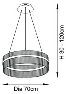 Endon 81908 - LED регулируем полилей ADRIEL LED/58W/230V 3000K злато