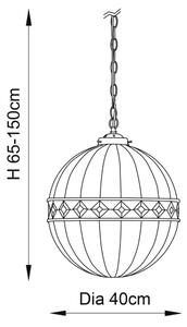 Endon 67045 - Полилей с верига Tiffany FARGO 1xE27/60W/230V Ø 40 см