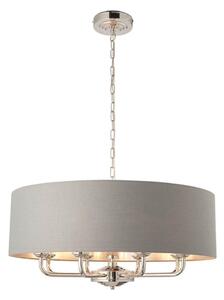 Endon 94415 - Пендел HIGHCLERE 8xE14/40W/230V сив/лъскав хром