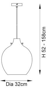 Endon 96442 - Пендел PANTHER 1xE27/10W/230V лъскав хром/опушен
