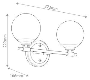 Kichler KL-BENNO2-BK-CPZ-LED Осветително тяло за баня BENNO 2xLED/3W/230V черно/златно IP44