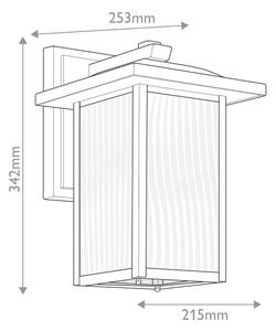 Kichler KL-CAPPANNA-M-BKT - Външно стенно осветително тяло CAPPANNA M 1xE27/60W/230V IP44