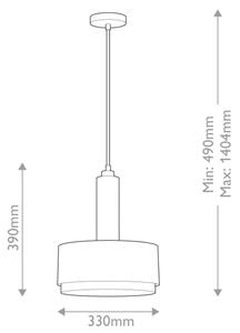Hinkley HK-CEDRIC-P-M-BK — полилей CEDRIC на прът, 2 x E27, макс. 60 W, 230 V, Ø33 см, златист/черен