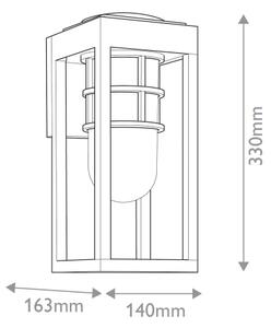 Kichler KL-HONE-S-BKT - Външно стенно осветително тяло HONE S 1xE27/60W/230V IP44