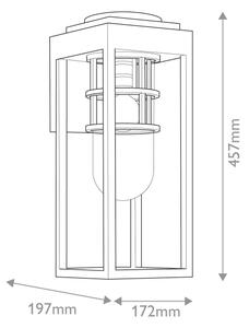 Kichler KL-HONE-M-BKT - Външно стенно осветително тяло HONE M 1xE27/60W/230V IP44