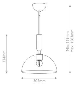 Alora Mood ALM-JUDE-P-MB-CL - Полилей на тръба JUDE 1xE27/60W/230V черен