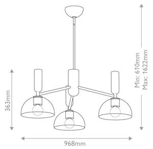 Alora Mood ALM-JUDE3-MB-CL - Полилей на прът JUDE 3xE27/60W/230V черен