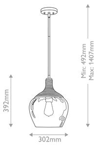 Quoizel QZ-ROYER-1P-MBK - Висящ полилей ROYER 1xE27/60W/230V Ø 30,2 cm