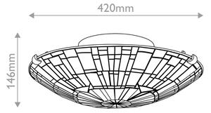 Quoizel QZ-REED-F-VB - Таванно осветително тяло Tiffany REED 2xE27/60W/230V Ø 42 см