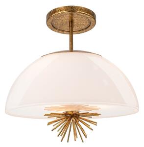 Quoizel STARING-3P-DG-OPAL-Висящ полилей STARING 3xE14/40W/230V Ø 45,7cm златист