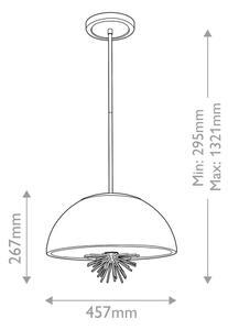 Quoizel STARING-3P-DG-OPAL-Висящ полилей STARING 3xE14/40W/230V Ø 45,7cm златист