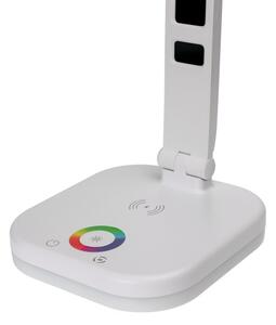 LED RGBW Димируема лампа с безжично зареждане и дисплей USB порт 6W/5V 3000-6500K бял