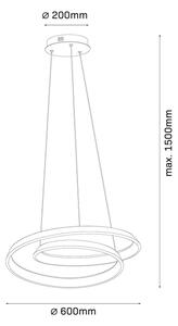 LED полилей на кабел CASHMERE LED/75W/230V Ø 60 см бежов