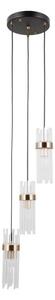 ITALUX PND-40760-3-BK-HBR - Полилей с кабелно окачване TARASO 3xE14/40W/230V черно/златно