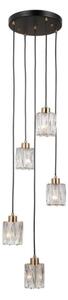 ITALUX PND-40813-5R-BK-HBR - Полилей TORNO на кабел, 5xE14/40W/230V, черно/златно