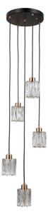 ITALUX PND-40813-5R-BK-HBR - Полилей TORNO на кабел, 5xE14/40W/230V, черно/златно