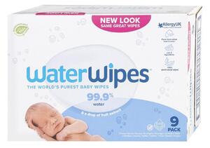 WaterWipes - К-кт 9x Мокри кърпички без съдържание на пластмаса 60 бр. (540 pcs)