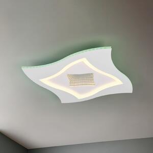 Trio Lighting LED плафон Klint, дължина 50 cm, бял мат, метал RGBW, Затъмняване, Бял, Дневна/трапезария, Метал, Модерен