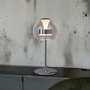 Trio Lighting LED настолна лампа Flynt, височина 35 cm, хромиран цвят, метал, CCT, Затъмняване, Металик, Дневна/трапезария, Метал, Модерен