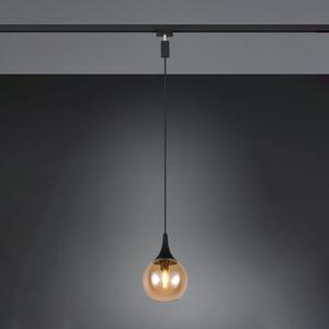 Trio Lighting Релсова висяща лампа LUMINA за DUOline, кехлибарено оцветяване, Затъмняване, Бежов, Дневна/трапезария, Стъкло, Модерен