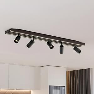 Lucande LED тавански прожектор Tiron, 5-крилен, 100 cm, дъб, Затъмняване, Дърво, Дневна/трапезария, Дървесина, Модерен