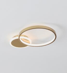 EGLO LED лампа за таван Gafares, златна, алуминий, 41 cm дистанционно управление CCT, Затъмняване, Злато / месинг, Дневна/трапезария, Метал, Модерен, Таван с много пламъци