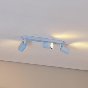 TK Lighting Таванна лампа Livia, светлосиня, 52 см, 3-крилна, метал, GU10, Затъмняване, Син, Детска стая, Метал