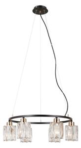 ITALUX PND-40814-6-BK-HBR - Полилей на кабел SIMONA 6xE14/40W/230V черен/златен