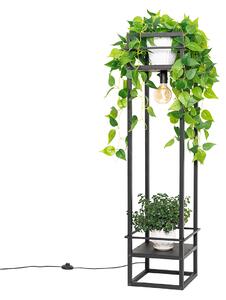 Интелигентна индустриална подова лампа черна с WiFi G95 - Cage Rack