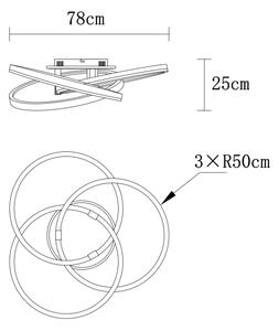 Globo 67337-75 - Димируемо LED таванно осветително тяло TRIS 75W/230V 2700-6000K диаметър 78 см + дистанционно управление