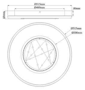Globo 68288D3 - LED таванно осветително тяло MIRRORA 40W/230V pr. 51,5 cm черно