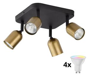 LED RGBW димируемо точково осветително тяло TOP 4xGU10/6,5W/230V 2700-6500K златист/черен