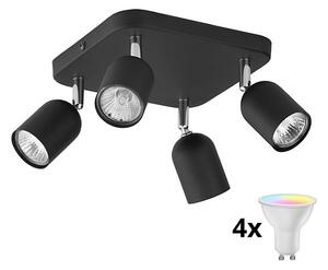 LED RGBW димируемо точково осветително тяло TOP 4xGU10/6,5W/230V 2700-6500K черно