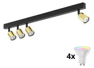 LED RGBW димируемо точково осветително тяло TOP 4xGU10/6,5W/230V 2700-6500K черно/златно
