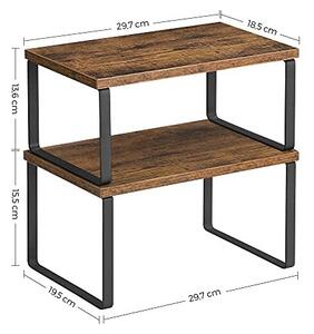 Комплект 2 кухненски рафта, Songmics, Антично черно, 30x19.5x15.6 см