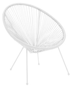 Градински стол тип мида, Acapulco, бял, 68.5x74.5x84 см