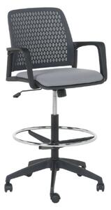 РАБОТЕН ОФИС СТОЛ 7556 - ЧЕРНА РАМКА - СИВ