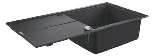 Grohe K400 Композитна кухненска мивка с отцедник, 1000 x 500 mm, черен гранит