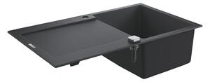 Grohe K500 Композитна кухненска мивка с отцедник, 860 x 500 мм, черен гранит