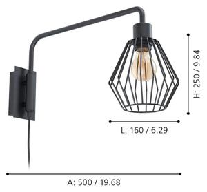 Eglo 99349 - Стенна лампа TABILLANO 1xE27/40W/230V