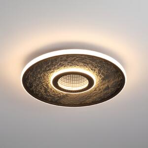 Searchlight LED таванска лампа Lumadisc, черна, Ø 41 cm, метал/силикон, Затъмняване, Черен, Дневна/трапезария, Метал, Модерен