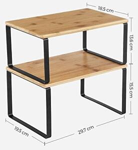 Комплект 4 кухненски рафта, Songmics, Антично черно, 30x20x15 см