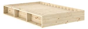 Единично легло 120x200 cm от масивен бор без табла с включена подматрачна рамка в светло естествен цвят Ziggy – Karup