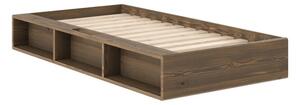 Единично легло 90x200 cm от масивен бор без табла с включена подматрачна рамка в тъмно естествен цвят Ziggy – Karup